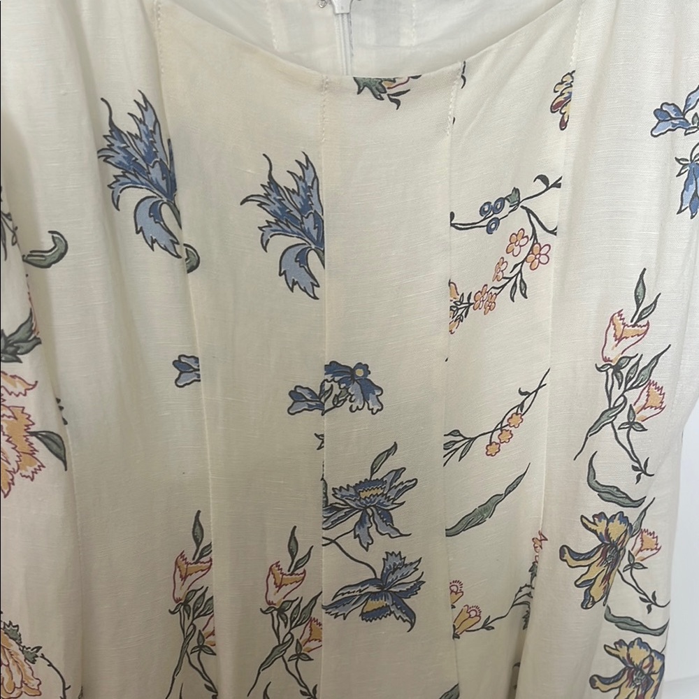 Hermoza Cream and Blue Maxi Sundress Spaghetti Strap - Picture 3 of 7